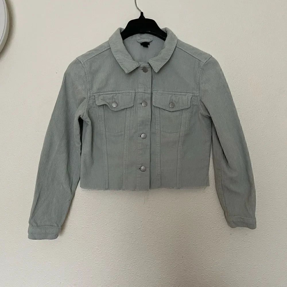 Art class Girls' Cropped Corduroy Trucker Jacket Light Green Size 14/16